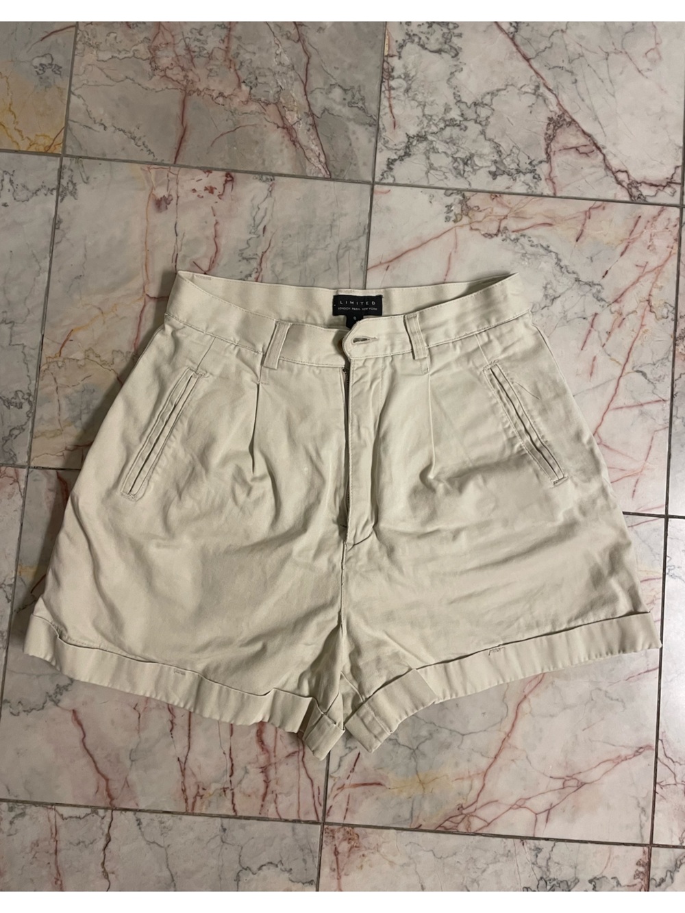 The Limited Cream Flat-Front Women's Shorts
